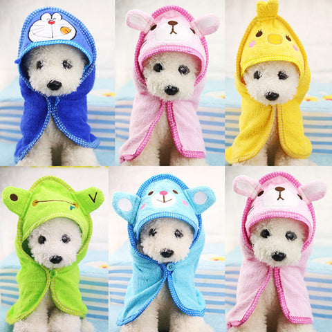 Pet Dog  Drying Bath Pet Towel For Dog Cat Hoodies Puppy Super Absorbent Bathrobes